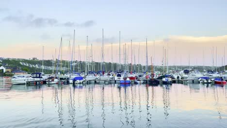 Calm-waters-in-Kinsale-marina-with-sunrise-colours