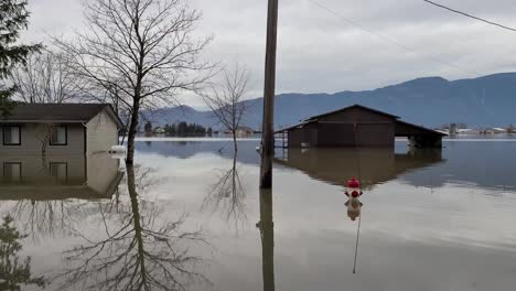 Disastrous-floods-after-heavy-rainfall-in-city-of-Abbotsford,-British-Colombia