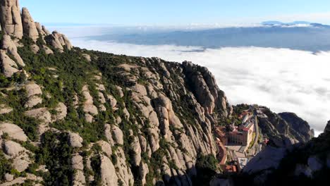 Luftaufnahme:-Benediktinerkloster-Montserrat-In-Katalonien