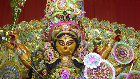 El-Festival-Más-Grande-De-Bengala-Occidental-Es-Durga-Puja-Con-El-ídolo-De-Durga-Thakur