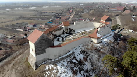 Feldioara-fortress-built-by-the-Teutonic-Knights,-Brasov,-Romania