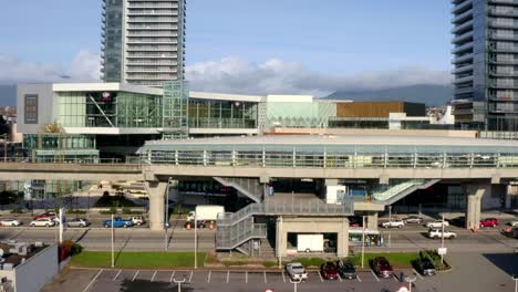 Brentwood-Town-Centre-SkyTrain-Station-In-Burnaby-City,-British-Columbia,-Canada