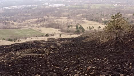 Effect-of-climate-changes-on-hills-after-a-fire-left-land-destroyed