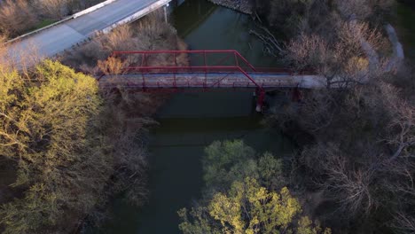Aerial-footage-of-the-Old-Alton-Bridge-in-Lantana-Texas