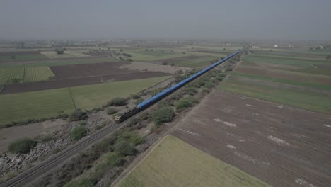 Aerial-view-for-cargo-train-in-forest