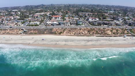 Drone-shot-over-the-coastal-city-of-Carlsbad-in-California