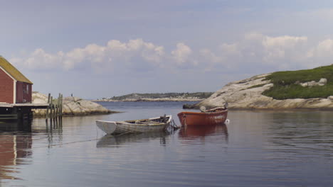 Nova-Scotia-Harbor-Two-Anchored-Row-Boats