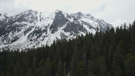 Picos-De-Las-Montañas-Tatra-En-Eslovaquia,-Estableciendo-Una-Vista-Aérea-Ascendente