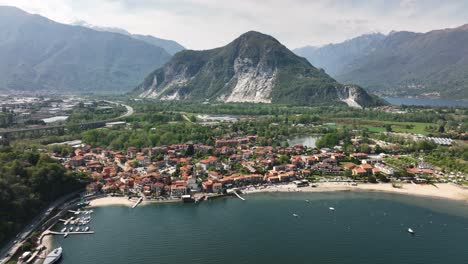 Beautiful-Establishing-Aerial-Drone-Shot-of-Lago-Maggiore-Italy