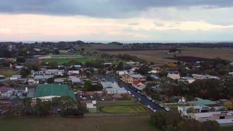 AERIAL-Small-Township-Of-Koriot,-Western-District-Of-Victoria-Australia