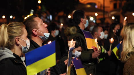 Candlelight-Vigil-During-The-Ongoing-War-Between-Russo-Ukrainian-War-Amidst-The-COVID-19-Pandemic-In-Portugal