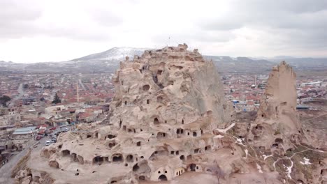 Ancient-stone-dwellings-carved-from-tuff-in-Cappadocia-turkey