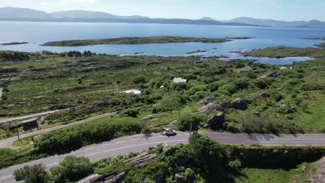 Road-on-Wild-Atlantic-coast-Republic-of-Ireland-drone-aerial-view