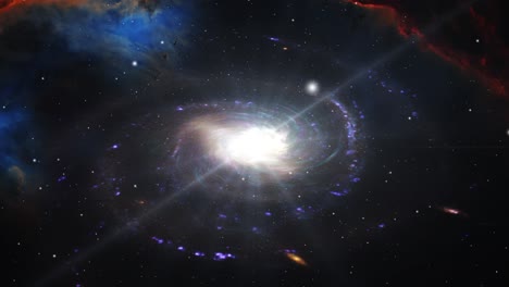Galaxie-Rotierende-Spirale-Im-Dunklen-Raum