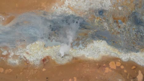 Landmannalaugar-Geothermal-Field-in-Iceland-with-drone-video-above-moving-down