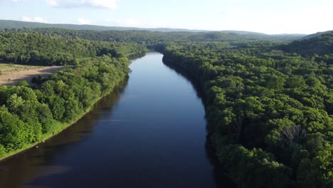 aerial-view-overlooking-river-and-trees