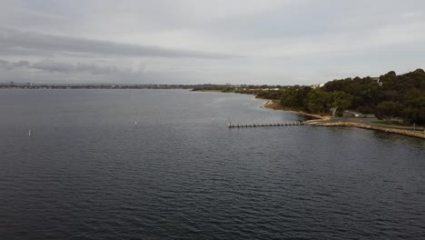 Aerial-Panoramic-Over-Boat-Ramp,-Point-Walter-Reserve,-Perth-Australia