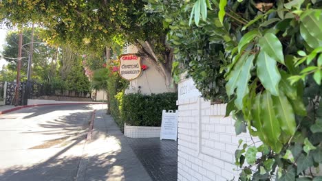 Walking-by-the-entrance-to-the-Chateau-Marmont-Hotel-on-Sunset-Boulevard