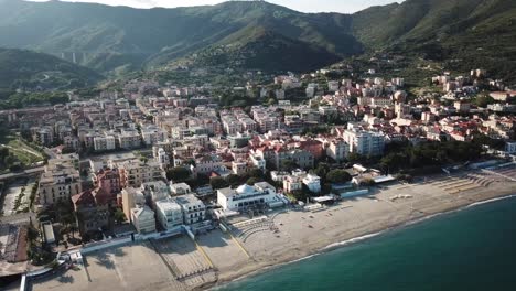 Town-next-to-the-Mediterranean-with-a-sandy-beach
