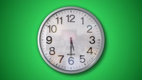 Analogue-Wall-Clock-Timelapse-Loop-with-Green-Background