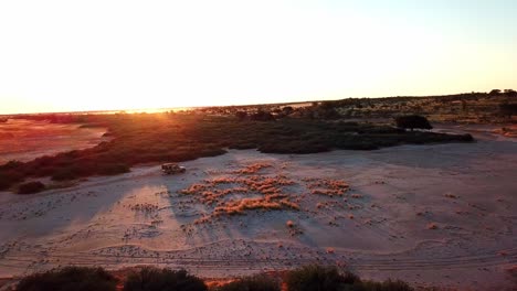 Drone-footage-of-a-safari-drive-through-the-Kalahari-Desert