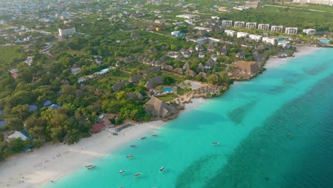 Nungwi-Beach,-Zanzibar---Tanzania---June-18,-2022---Various-resorts-on-the-coast-of-the-Indian-Ocean-in-Nungwi-Beach