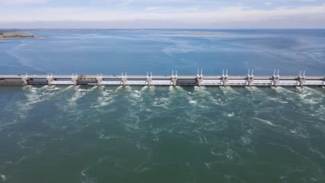 wide-panoramic-aerial-view-over-the-delta-works-with-the-enormous-water-locks-on-the-oosterschelde-near-Zeeland-in-the-netherlands