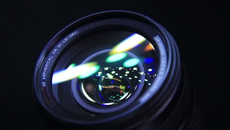 Close-Up-of-the-DSLR-Camera-Lens-in-the-Dark