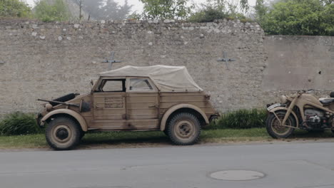 World-war-2-motorcycle-and-jeep-in-normandy