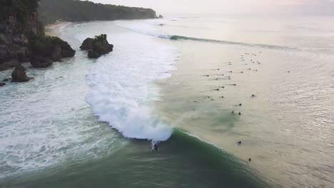 Bali-Padang-Padang-Beach-Surfers-Aerial