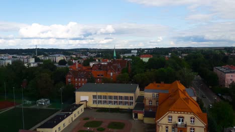 View-from-the-top-of-water-tower-in-Poland,-Gizycko