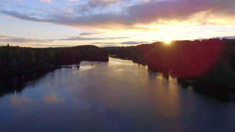 Aerial-video-of-a-drone-ascending-to-see-the-setting-sun