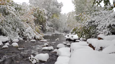 Snowfall-in-the-Winter-Wonderland-of-Boulder,-Colorado