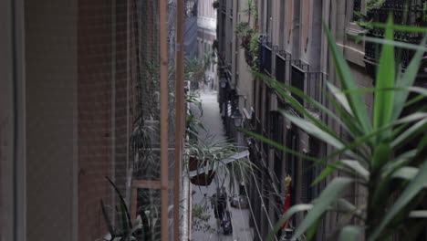 Balcony-view-from-apartment-in-Barcelona,-Spain
