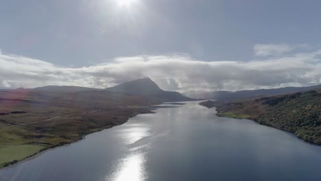 Amazing-aerial-view-of-Loch-Hope-in-the-foreground-with-Ben-Hope-towering-in-the-distance