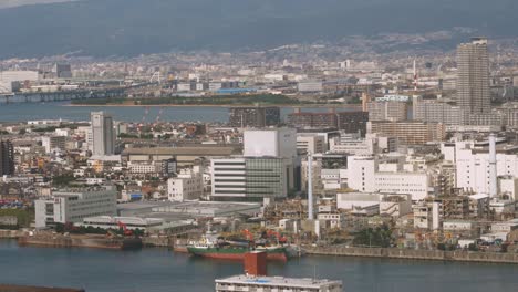 Ozaka,-Japan.-Luftaufnahme-Des-Zentralen-Gebäudeviertels