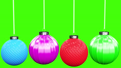 Bunte-Weihnachtskugel-Plattenspieler-3D-Animation-Auf-Grünem-Bildschirm