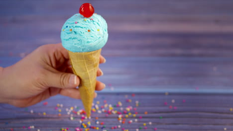 Bubble-gum-ice-cream-on-a-cone