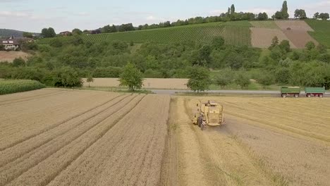 Harvester-filmed-from-behind-up-close