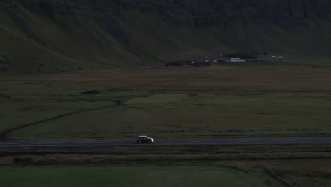 an-aerial-of-a-car-in-iceland