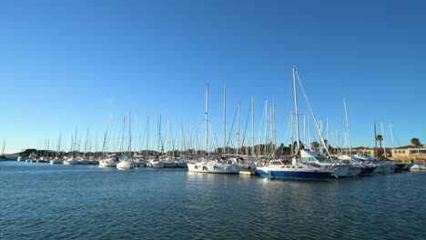 Miramar-harbour,-blue-sky-and-windy-day.