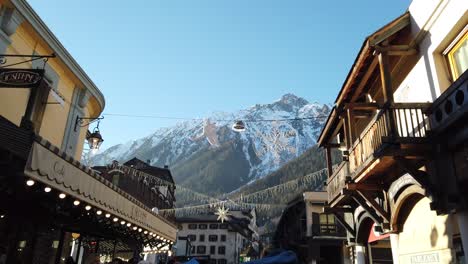 Mountain-view-from-the-centre-of-Chamonix-city-in-France-during-a-sunny-day