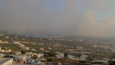 Time-Lapse-of-a-foggy-morning-scene-on-a-cycladic-island