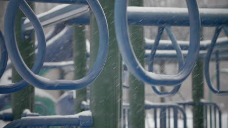 Playground-Equipment-During-Snow-Storm-SLOW-MOTION