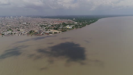 Aerial-shot-showing-transition-of-Belem-city-to-amazon-forest-and-river
