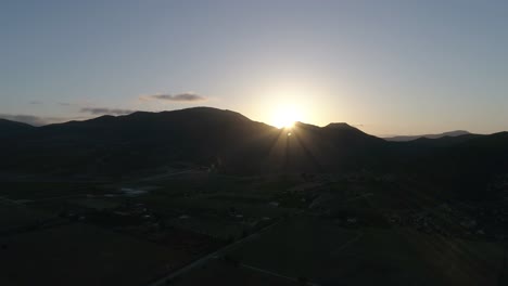Aerial-shot-of-a-sunset-in-Valle-of-Guadalupe