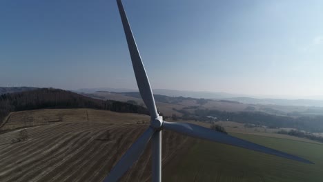 Detail-of-windmill-turbine---slowmo-shot-from-above-down