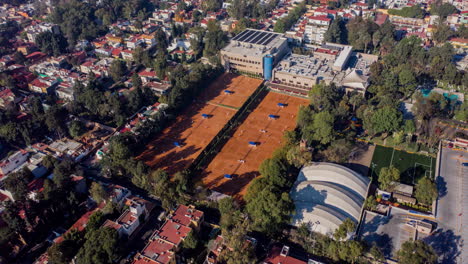 Aerial-hyperlpase-of-a-tennis-club-in-Mexico-City