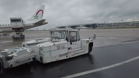 Paris-Orly-airport,-view-from-a-passenger-shuttle-to-a-Royal-Air-Maroc-airplane-for-boarding