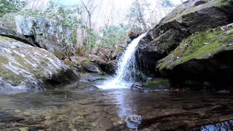 Water-|-Underwater-tilt-up-to-reveal-waterfall-in-Appalachian-Mountains-|-4K